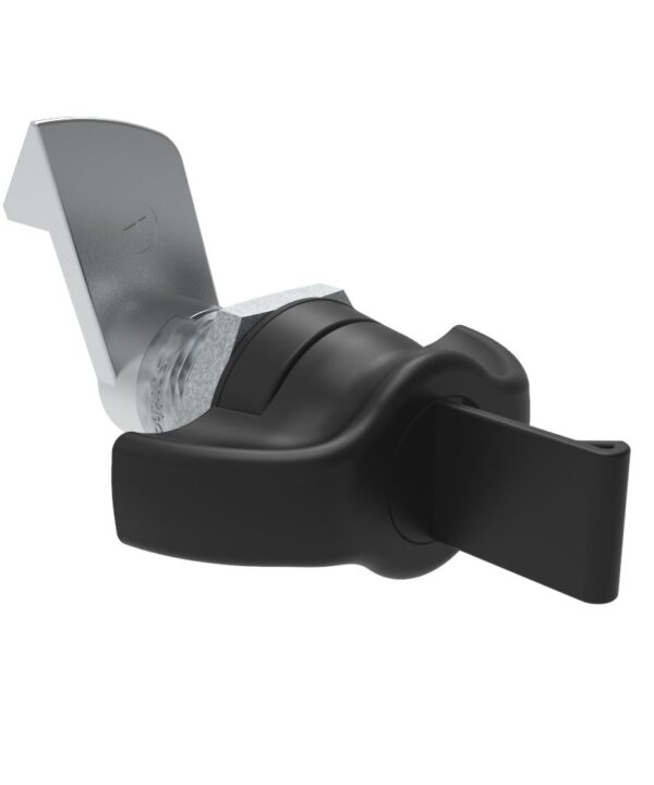 Southco Quarter-Turn Cam Latch, Key Locking (without lock core) Wing, 23mm (.91 in) Grip, Not Sealed, Zinc Alloy, Powder Coat, Black