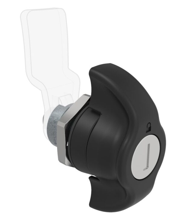 Southco Quarter-Turn Cam Latch, Key Locking (CH751) Wing, Without Cam, Sealed, Zinc Alloy, Powder Coat, Black