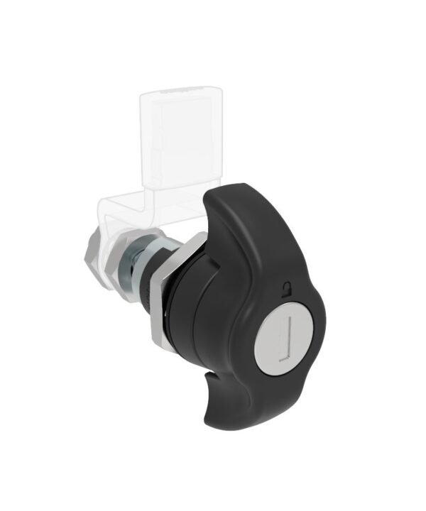 Southco QUARTER-TURN CAM LATCH, ADJUSTABLE GRIP, KEY-LOCKING HEAVY DUTY Lock Core (R001) WING KNOB, WITHOUT CAM, SEALED, ZINC ALLOY, POWDER COAT, BLACK
