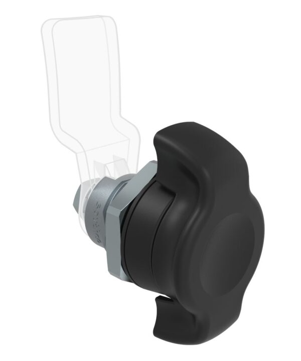 Southco Quarter-Turn Cam Latch, Wing, Without Cam, Sealed, Zinc Alloy, Powder Coat, Black