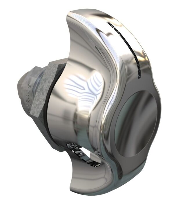 Southco Quarter-Turn Cam Latch, Wing Knob, Type A - Turn Clockwise to Latch, Zinc Alloy, Chrome Plated, Bright
