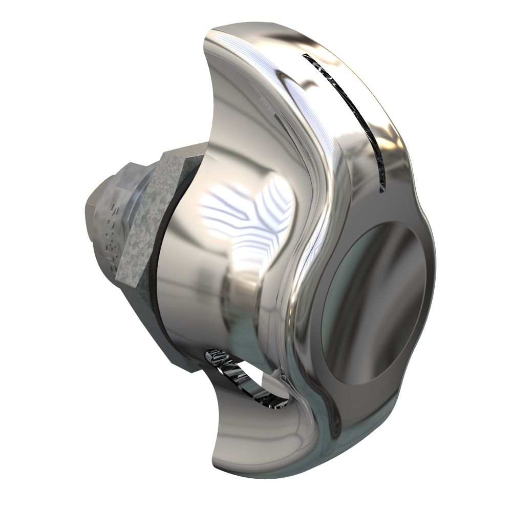 Southco Quarter-Turn Cam Latch, Wing Knob, Type B - Turn Counter-Clockwise to Latch, Zinc Alloy, Chrome Plated, Bright