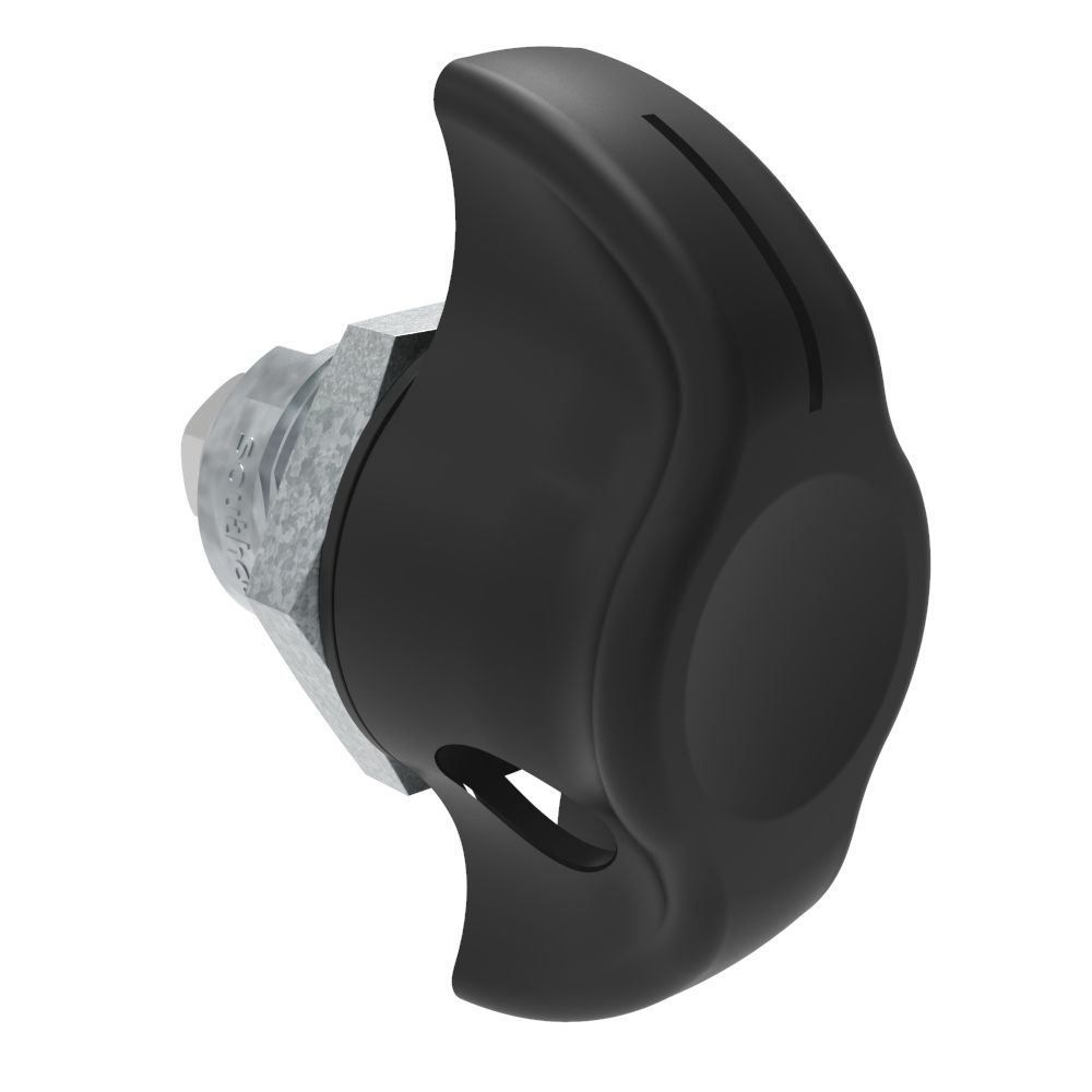 Southco Quarter-Turn Cam Latch, Wing Knob, Type B - Turn Counter-Clockwise to Latch, Zinc Alloy, Powder Coat, Black