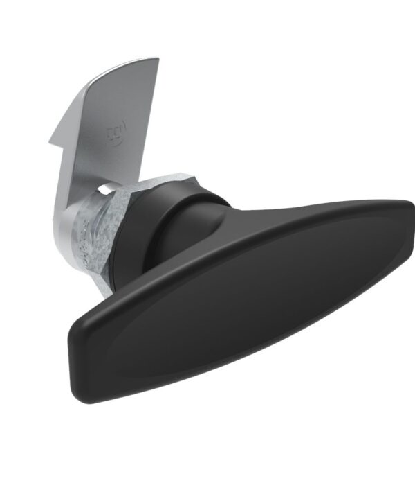Southco Quarter-Turn Cam Latch, T-handle, 23mm (.91 in) Grip, Not Sealed, Zinc Alloy, Powder Coat, Black
