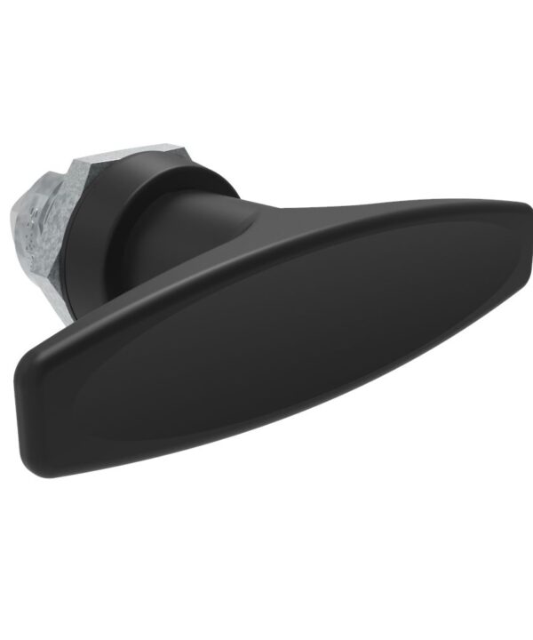 Southco Quarter-Turn Cam Latch, T-handle, Without Cam, Sealed, Zinc Alloy, Powder Coat, Black