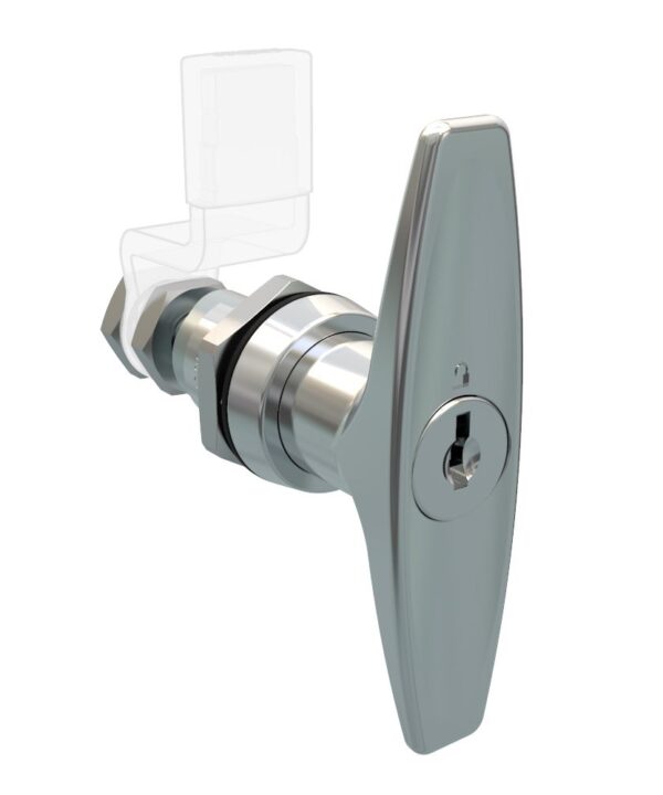 Southco QUARTER-TURN CAM LATCH, ADJUSTABLE GRIP, KEY-LOCKING (CH751) T-HANDLE, WITHOUT CAM, SEALED, ZINC ALLOY, CHROME PLATED, BRIGHT