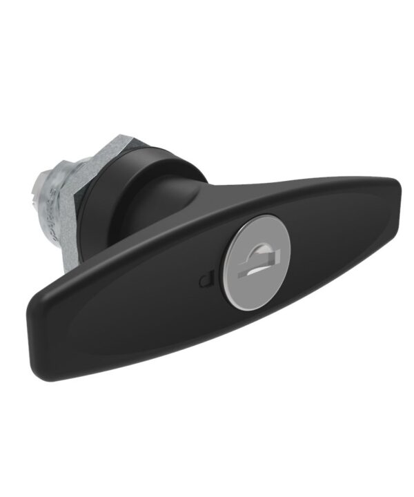 Southco Quarter-Turn Cam Latch, Key Locking (CH751) T-handle, Without Cam, Sealed, Zinc Alloy, Powder Coat, Black