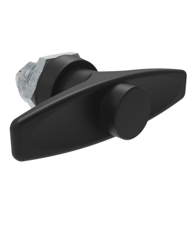Southco Quarter-Turn Cam Latch, Key Locking (without lock core) T-handle, Without Cam, Sealed, Zinc Alloy, Powder Coat, Black