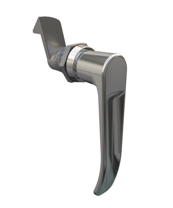 Southco Quarter-Turn Cam Latch, L-handle, 23mm (.91 in) Grip, Not Sealed, Zinc Alloy, Chrome Plated, Bright