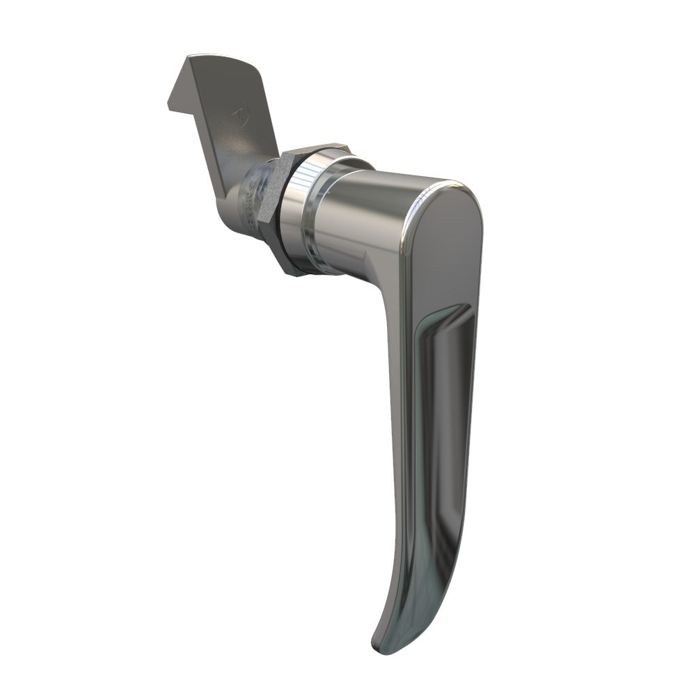 Southco Quarter-Turn Cam Latch, L-handle, 23mm (.91 in) Grip, Not Sealed, Zinc Alloy, Chrome Plated, Bright