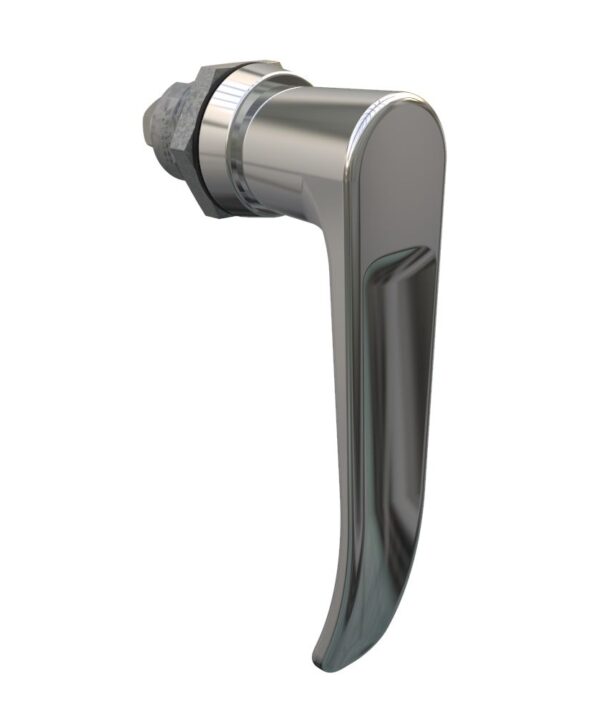 Southco Quarter-Turn Cam Latch, L-handle, Without Cam, Sealed, Zinc Alloy, Chrome Plated, Bright