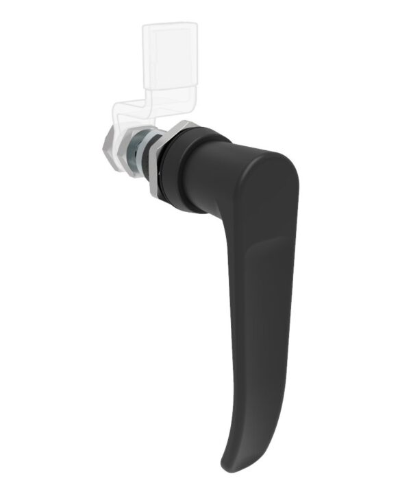 Southco QUARTER-TURN CAM LATCH, ADJUSTABLE GRIP, NON-LOCKING L-HANDLE, WITHOUT CAM, SEALED, ZINC ALLOY, POWDER COAT, BLACK