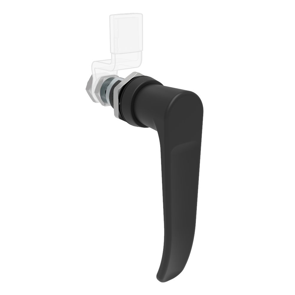 Southco QUARTER-TURN CAM LATCH, ADJUSTABLE GRIP, NON-LOCKING L-HANDLE, WITHOUT CAM, SEALED, ZINC ALLOY, POWDER COAT, BLACK