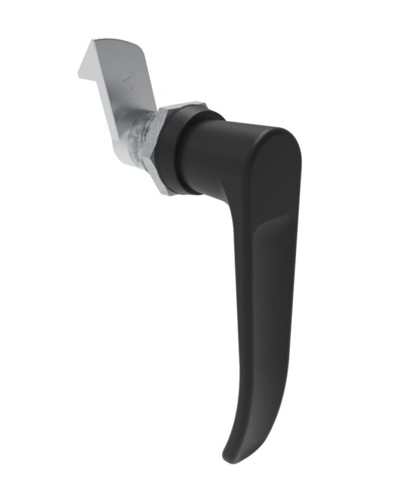 Southco Quarter-Turn Cam Latch, L-handle, 23mm (.91 in) Grip, Not Sealed, Zinc Alloy, Powder Coat, Black