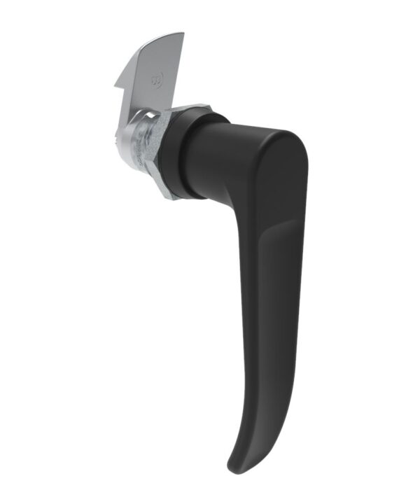 Southco Quarter-Turn Cam Latch, L-handle, 23mm (.91 in) Grip, Not Sealed, Zinc Alloy, Powder Coat, Black