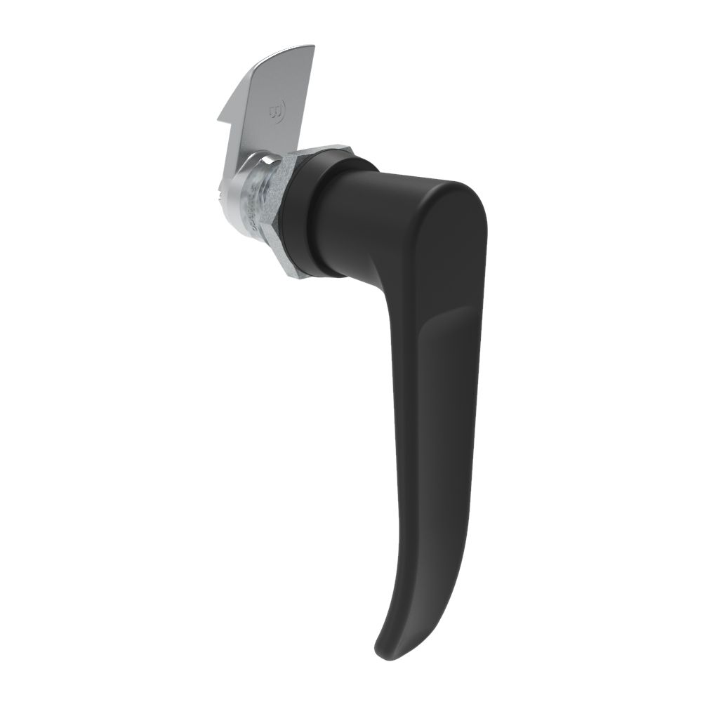 Southco Quarter-Turn Cam Latch, L-handle, 23mm (.91 in) Grip, Not Sealed, Zinc Alloy, Powder Coat, Black