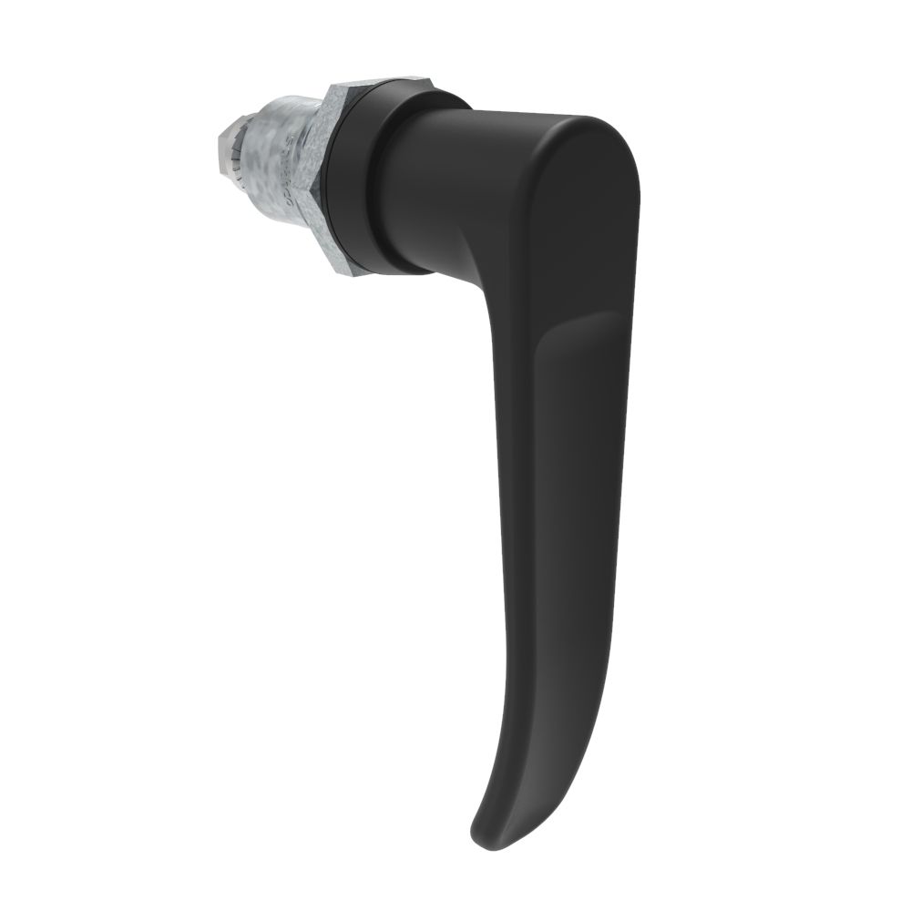 Southco Quarter-Turn Cam Latch, L-handle, Spring-return Actuator, Not Sealed, Zinc Alloy, Powder Coat, Black
