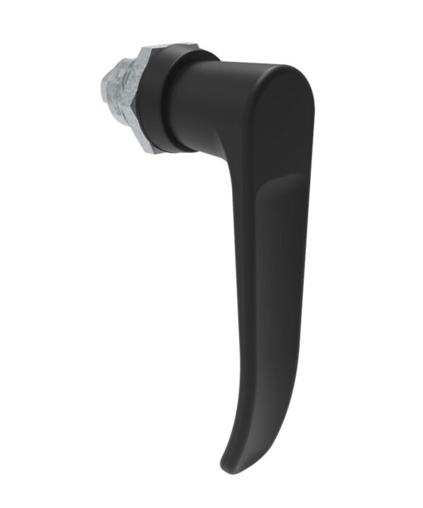 Southco Quarter-Turn Cam Latch, L-handle, Without Cam, Sealed, Zinc Alloy, Powder Coat, Black
