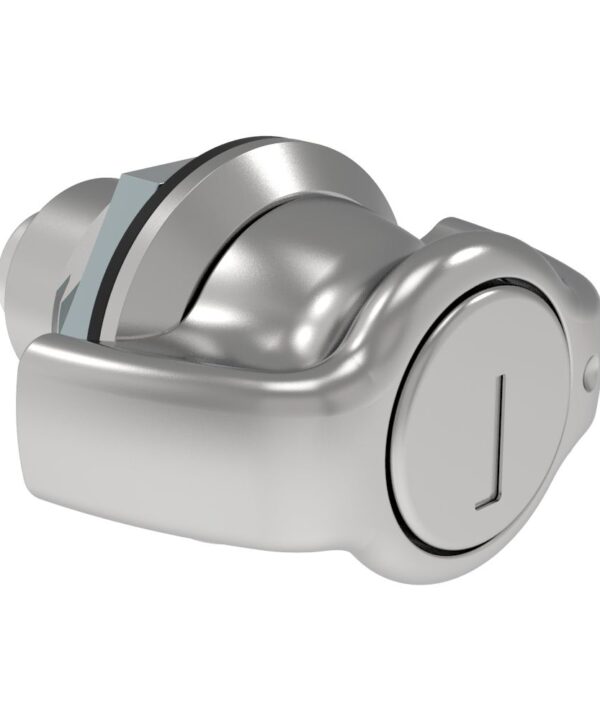 Southco Fixed Grip Cam Latch, Mini, Key-Locking, Wing Knob, Sealed, Zinc Alloy, Chrome Plated, Bright