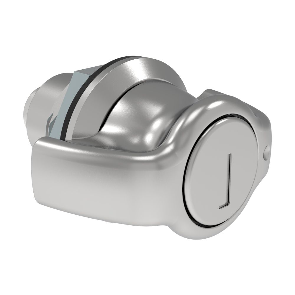 Southco Fixed Grip Cam Latch, Mini, Key-Locking, Wing Knob, Sealed, Zinc Alloy, Chrome Plated, Bright
