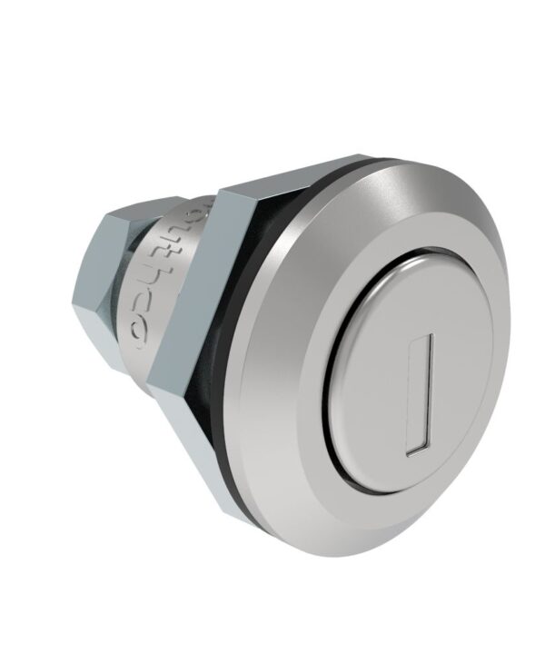 Southco Fixed Grip Cam Latch, Mini, Key-Locking, Sealed, Zinc Alloy, Chrome Plated, Bright