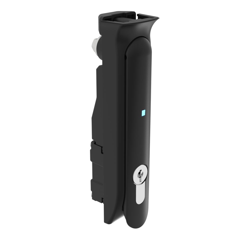 Southco Modular Electronic Locking Swinghandle, No Card Reader, CH 751 Key DIN Lock, Glass Filled Nylon, Black