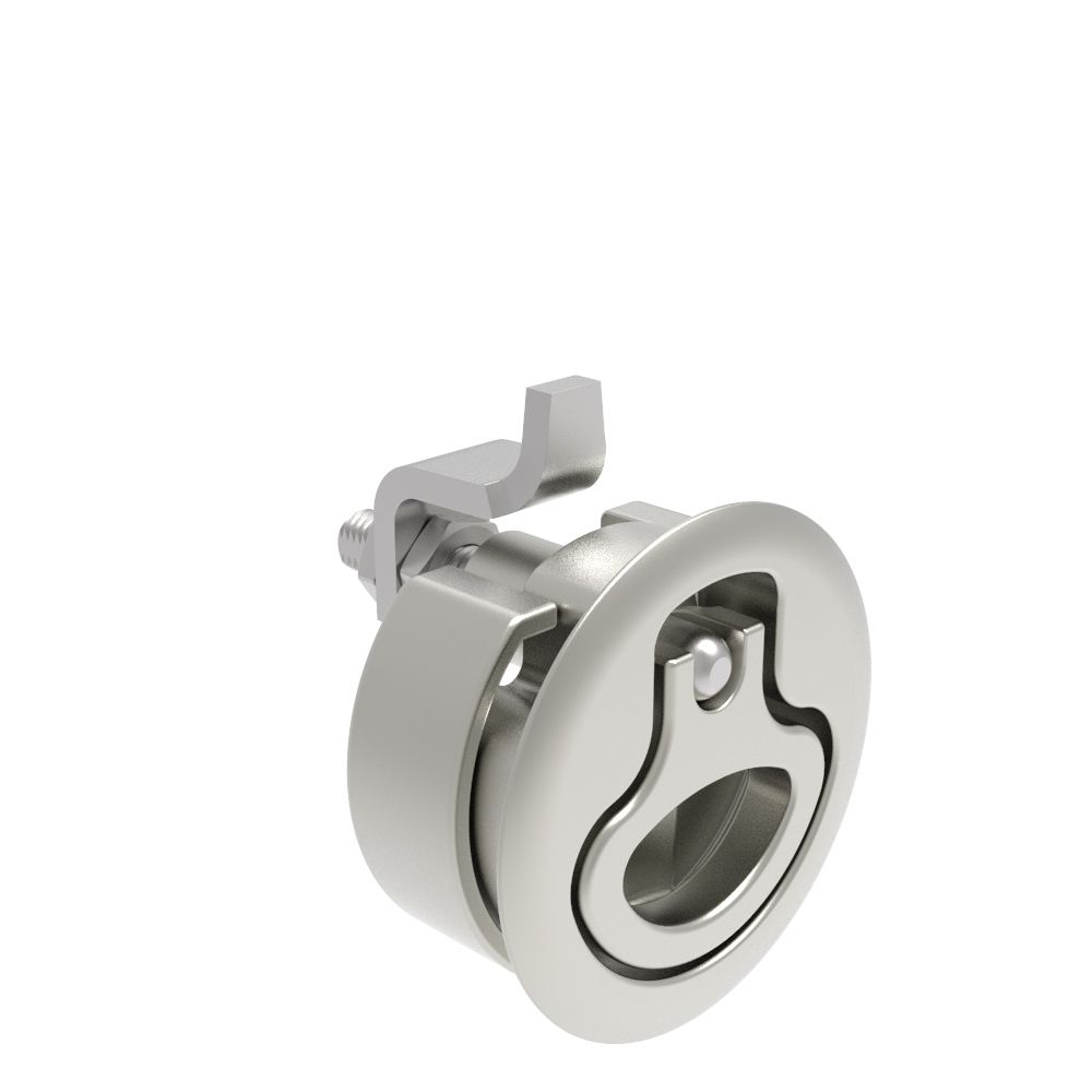 Southco Compression Latch, Large Size, No Restriction, 2 - 12mm (.075 - . 475 in) Door thickness, 23.5 - 35mm or 74 -88mm (.92 - 1.38 in or 2.91 - 3.47 in) Grip, 316 Stainless Steel, Electropolished