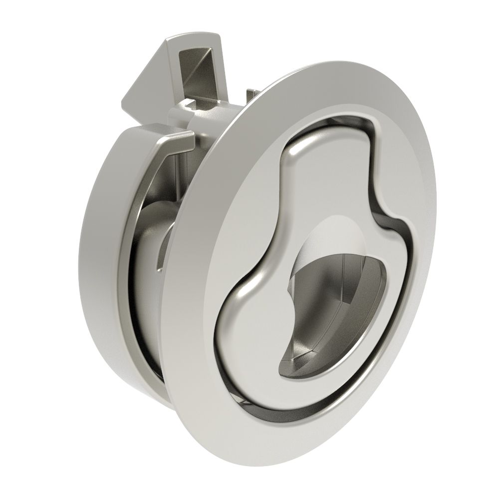 Southco Push-to-Close Latch, Large Size, No Restriction, 12 - 22mm (.475 - . 875in) Door thickness, 20mm (.75 in) Grip, 316 Stainless Steel, Electropolished