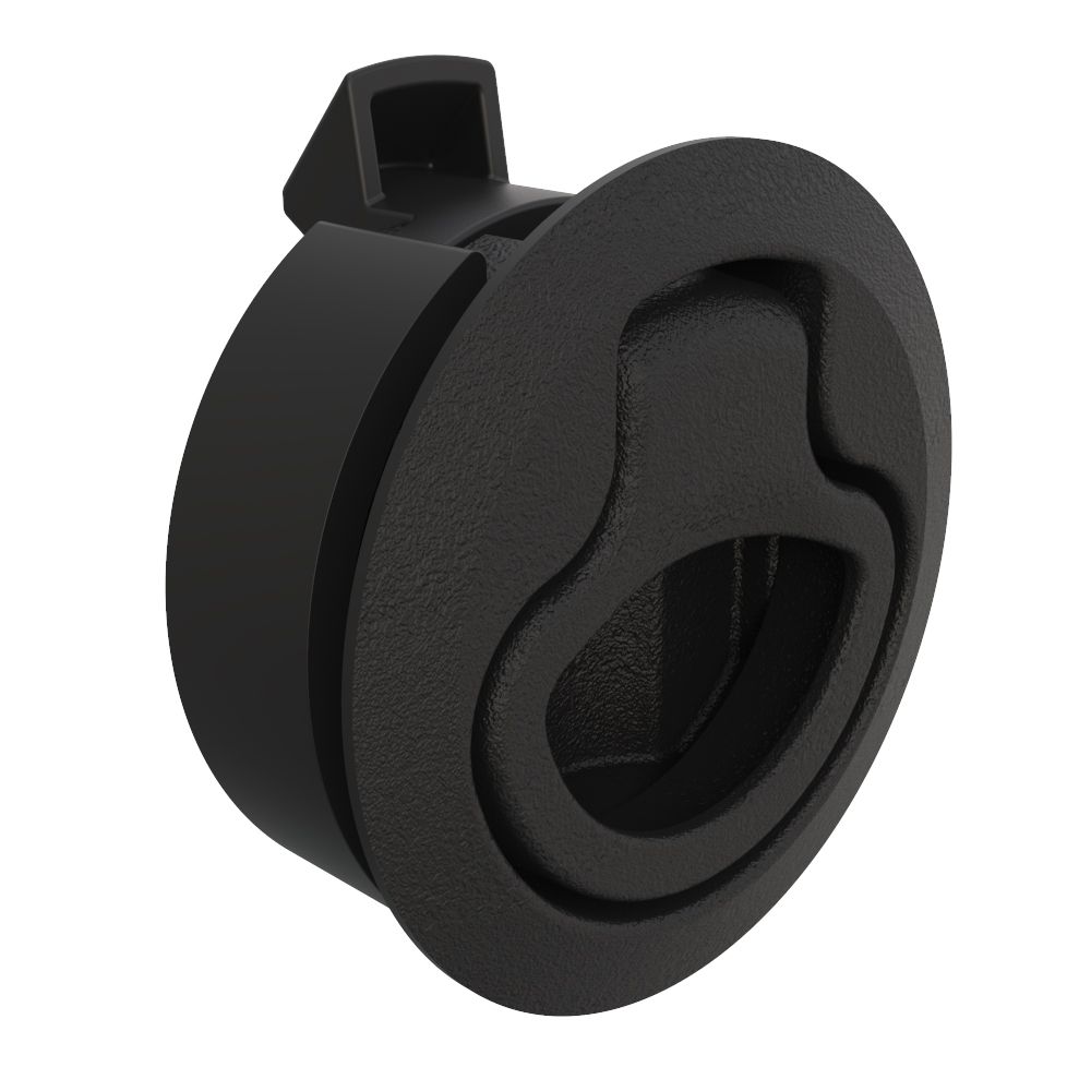 Southco Push-to-Close Latch, Medium Size, No Restriction, 2 - 7mm (.075 - .275 in) Door thickness, 25.5mm (1.00 in) Grip, Plastic, Natural