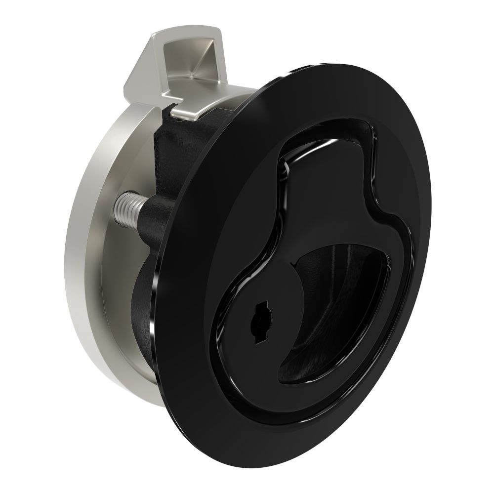 Southco Push-to-Close Latch, Medium Size, No Restriction, 17 - 22mm (.675 - .875 in) Door thickness, 25.5mm (1.00 in) Grip, 316 Stainless Steel, Black PVD