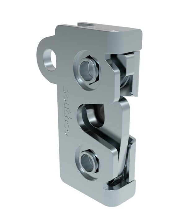 Southco Rotary Push-to-Close Latch, Micro Size, Two Stage, with Integrated Bumper, Bottom Trigger, 4.5 mm Thru, Steel, Zinc Plate, Bright chromate
