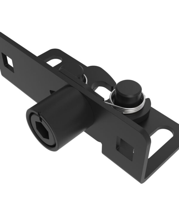 Southco Rotary Push-to-Close, Medium Size, Single Stage, Tool Actuated with 8 mm Hex Recess, Steel, Zinc Nickel, Black
