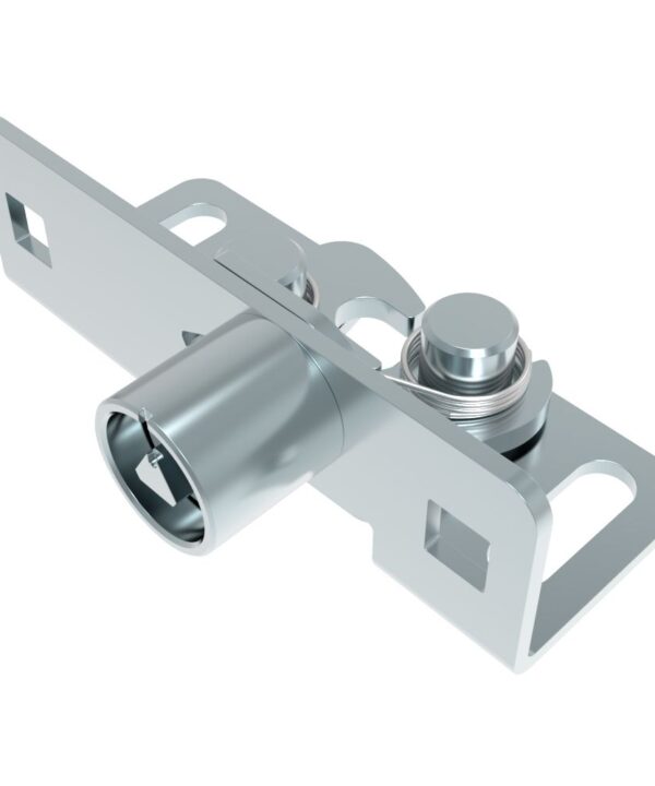 Southco Rotary Push-to-Close, Medium Size, Single Stage, Tool Actuated with 7 mm Triangle, Steel, Zinc Plate-Bright chromate, Bright