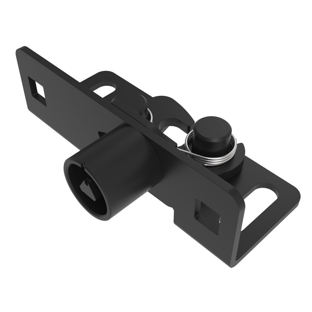 Southco Rotary Push-to-Close, Medium Size, Single Stage, Tool Actuated with 7 mm Triangle, Steel, Zinc Nickel, Black