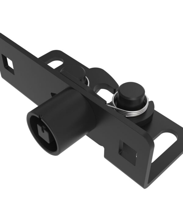 Southco Rotary Push-to-Close, Medium Size, Single Stage, Tool Actuated with 7 mm Square, Steel, Zinc Nickel, Black
