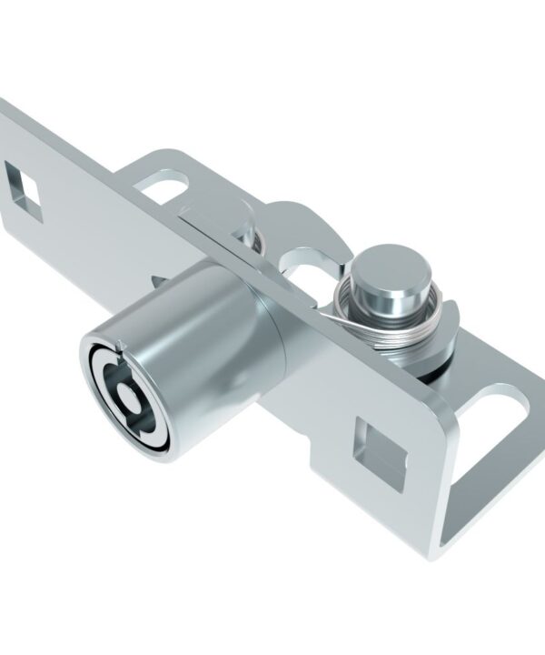 Southco Rotary Push-to-Close, Medium Size, Single Stage, Tool Actuated with 5 mm Double Bitted Recess, Steel, Zinc Plate-Bright chromate, Bright