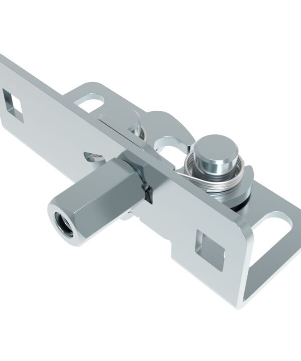 Southco Rotary Push-to-Close, Medium Size, Single Stage, Tool Actuated with 22 mm Hex Head with M6 Thread, Steel, Zinc Plate-Bright chromate, Bright