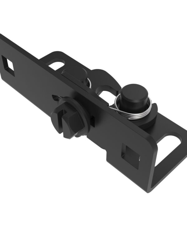 Southco Rotary Push-to-Close, Medium Size, Single Stage, Tool Actuated with 6 mm Slotted Hex Head with Flange, Steel, Zinc Nickel, Black