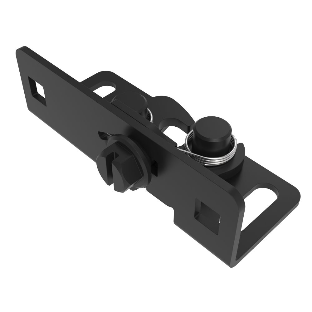 Southco Rotary Push-to-Close, Medium Size, Single Stage, Tool Actuated with 6 mm Slotted Hex Head with Flange, Steel, Zinc Nickel, Black