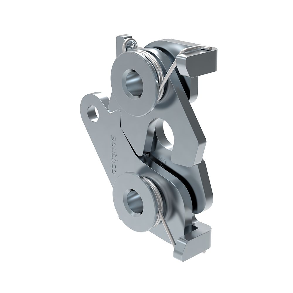 Southco Rotary Push-to-Close, Medium Size, Bottom, M8 Thread, Steel, Zinc Plate, Bright chromate