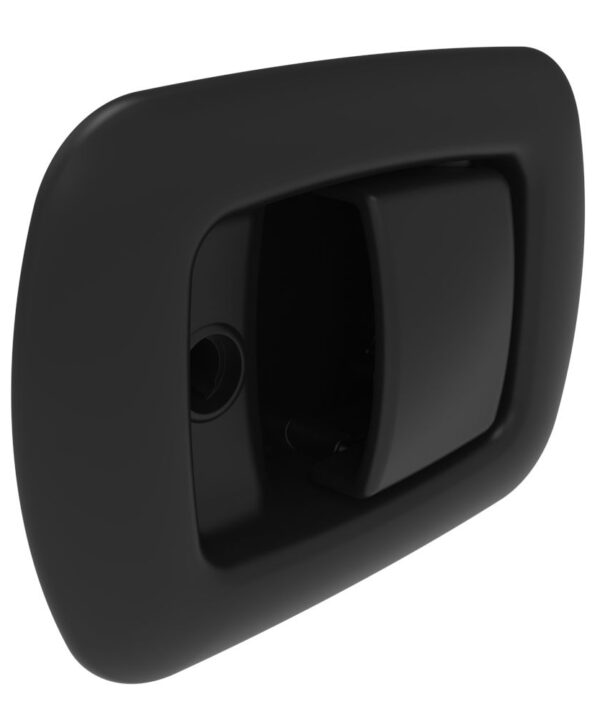 Southco Rotary Push-to-Close Latch, Paddle Actuated, Single Stage, Key Locking, Black Powder Coat Handle