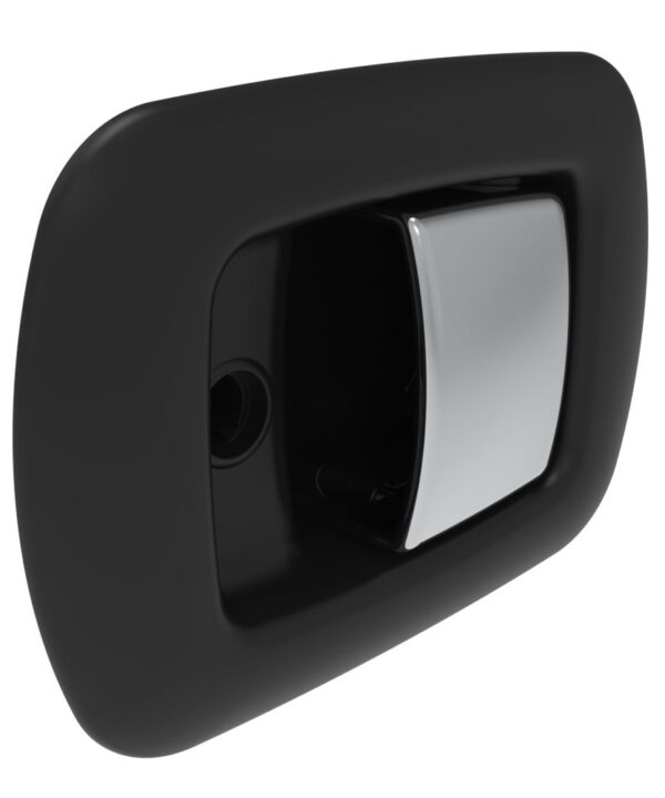 Southco Rotary Push-to-Close Latch, Paddle Actuated, Two Stage, Key Locking, Polished Chrome Handle