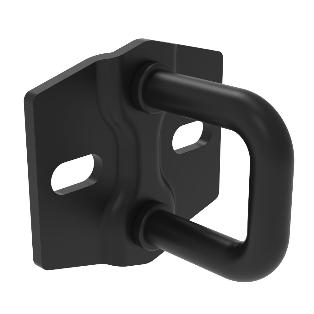 Southco Rotary Push-to-Close Latch Striker, Medium Size, Steel, Zinc Nickel, Black