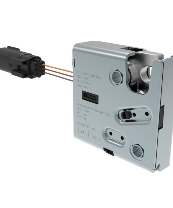 Southco Electronic Rotary Push-to-Close LatchDelayed RelockUL Class 1 Div 2Without Latch Status MicroswitchSealed Connector1/4-20 ThreadStainless Steel HousingPassivated