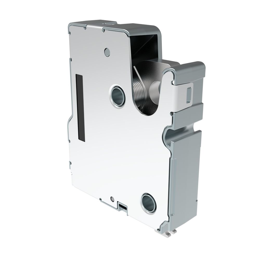 Southco Electronic Rotary Push-to-Close Latch, Delayed Relock, With Door and Latch Status Switch, No Connector, 1/4-20 Thread, Aluminum Housing, Bulk Packaged