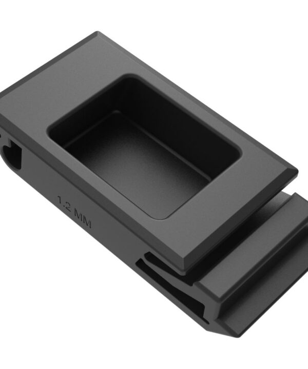 Southco Push-to-Close Slide Latch, Snap-in, Medium Size, 1.2mm (.050 in) Panel Thickness, 6.4mm (.250 in) Total Grip, ABS, Black