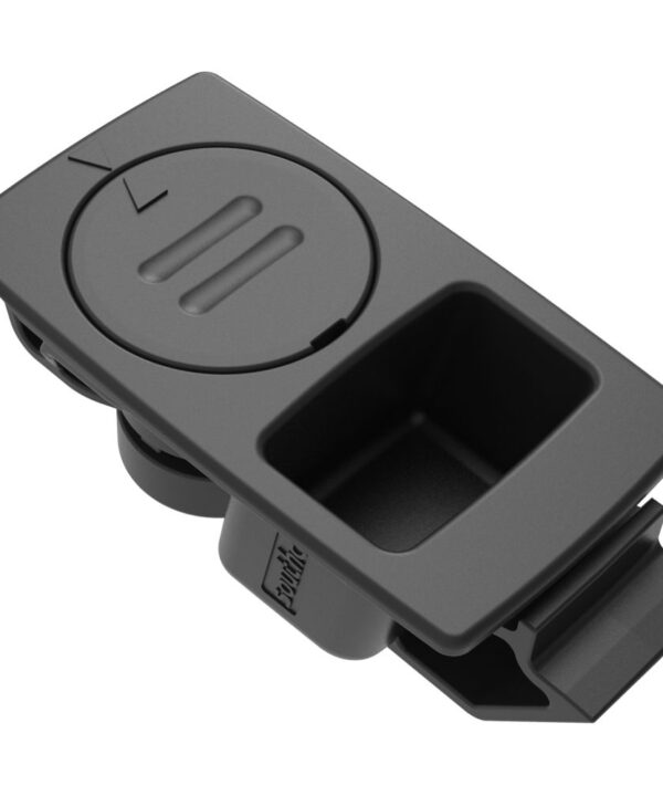 Southco Push-to-Close Slide Latch, Snap-in, Medium Size, 1.6mm (.060 in) Panel Thickness, 6.4mm (.250 in) Total Grip, ABS, Black