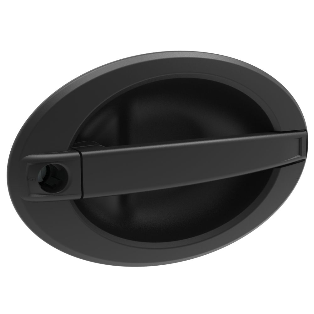 Southco Actuator, Single or Multi Point, With Cable Bracket, Oval Large Handle, Flush Mount, Key Locking, Lockplug Sold Separately, Nylon, Black