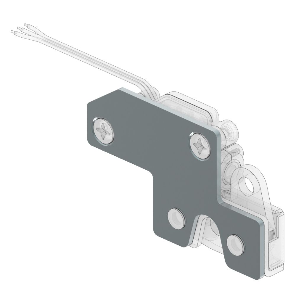 Southco Electronic Actuator, Left hand mounting, Steel, Zinc Plate, Bright chromate