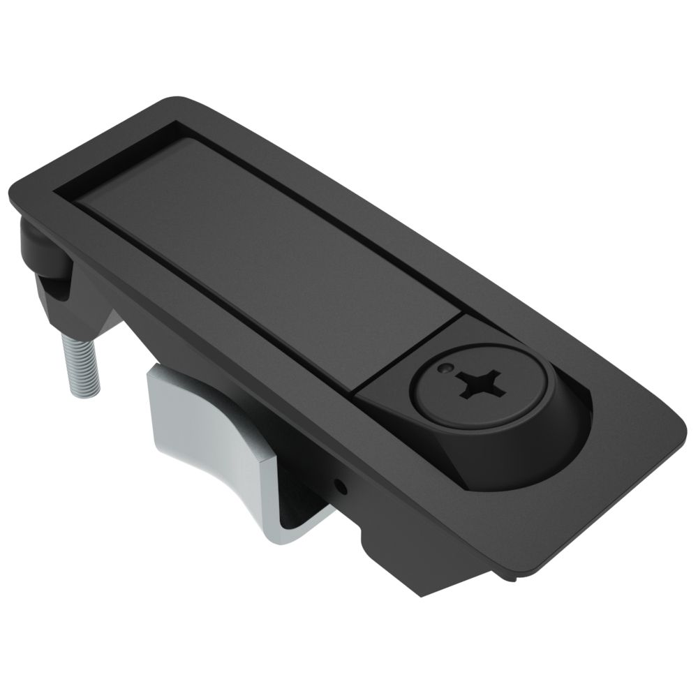 Southco Compression Latch, Lever Latch, Tool Locking, Phillips Recess, 1-5mm Panel, 1-24mm Grip, Not Sealed, Zinc Alloy, Powder Coat, Black